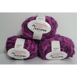 3 Skeins Trendsetter Yarns Lot Eclipse 74% Wool 26% PA Yarn Purple 709 Dye 09